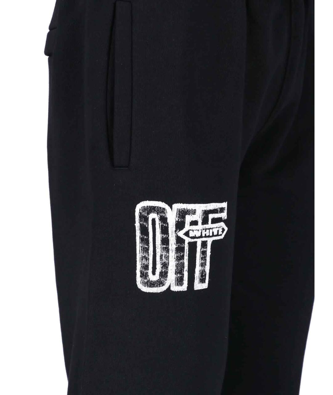 OFF-WHITE Черные хлопковые повседневные брюки, фото 4