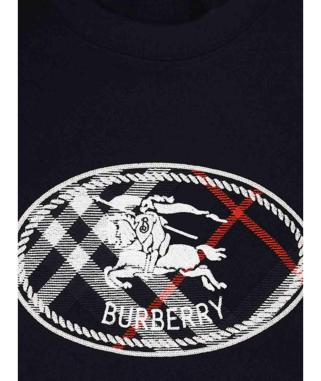 BURBERRY Черная хлопковая футболка, фото 3