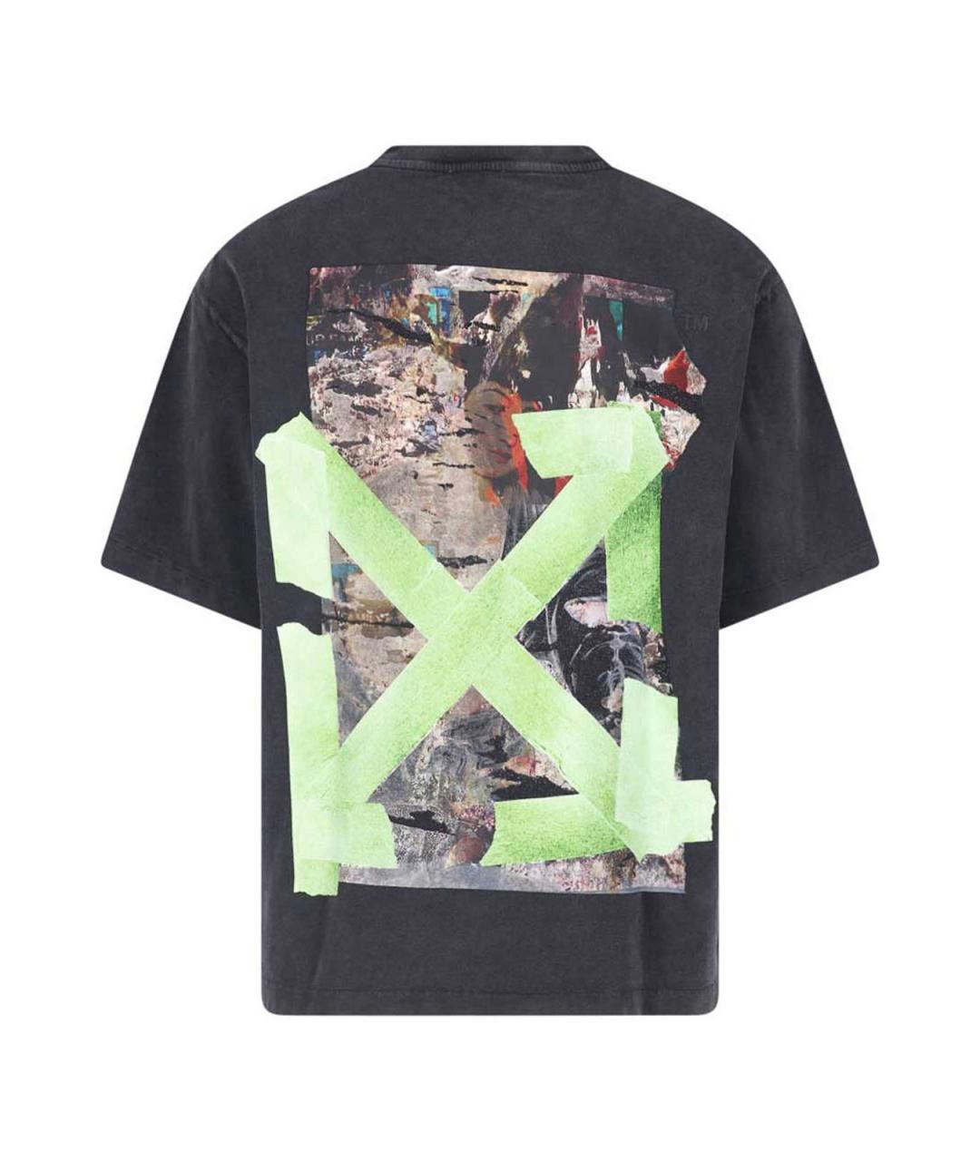 OFF-WHITE Черная хлопковая футболка, фото 2