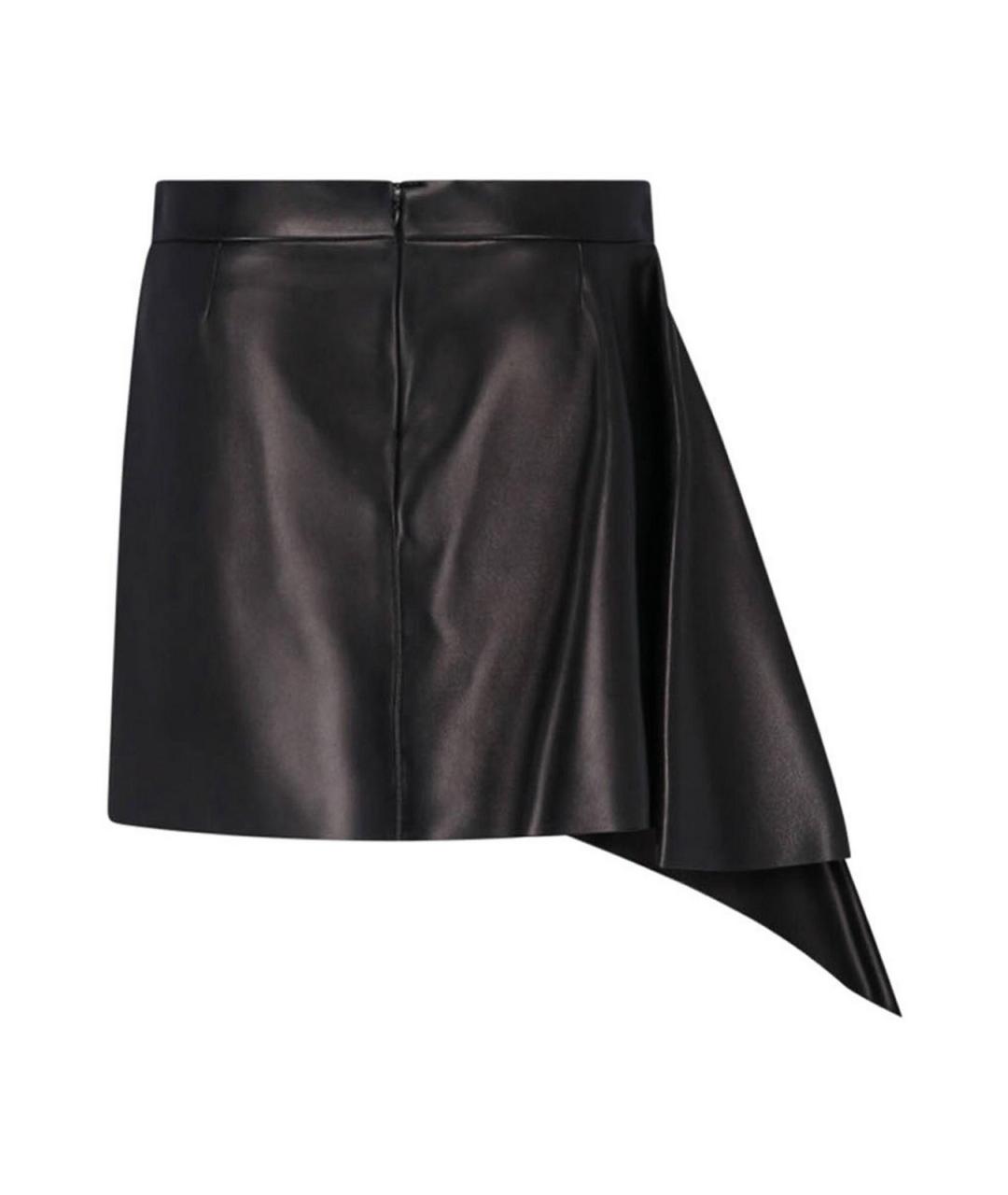 GIVENCHY Черная кожаная юбка мини, фото 2