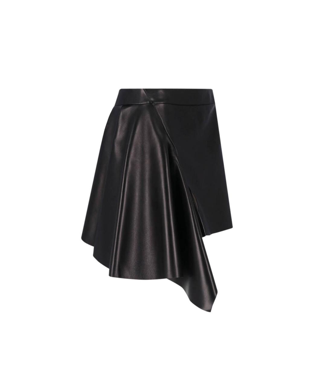 GIVENCHY Черная кожаная юбка мини, фото 3