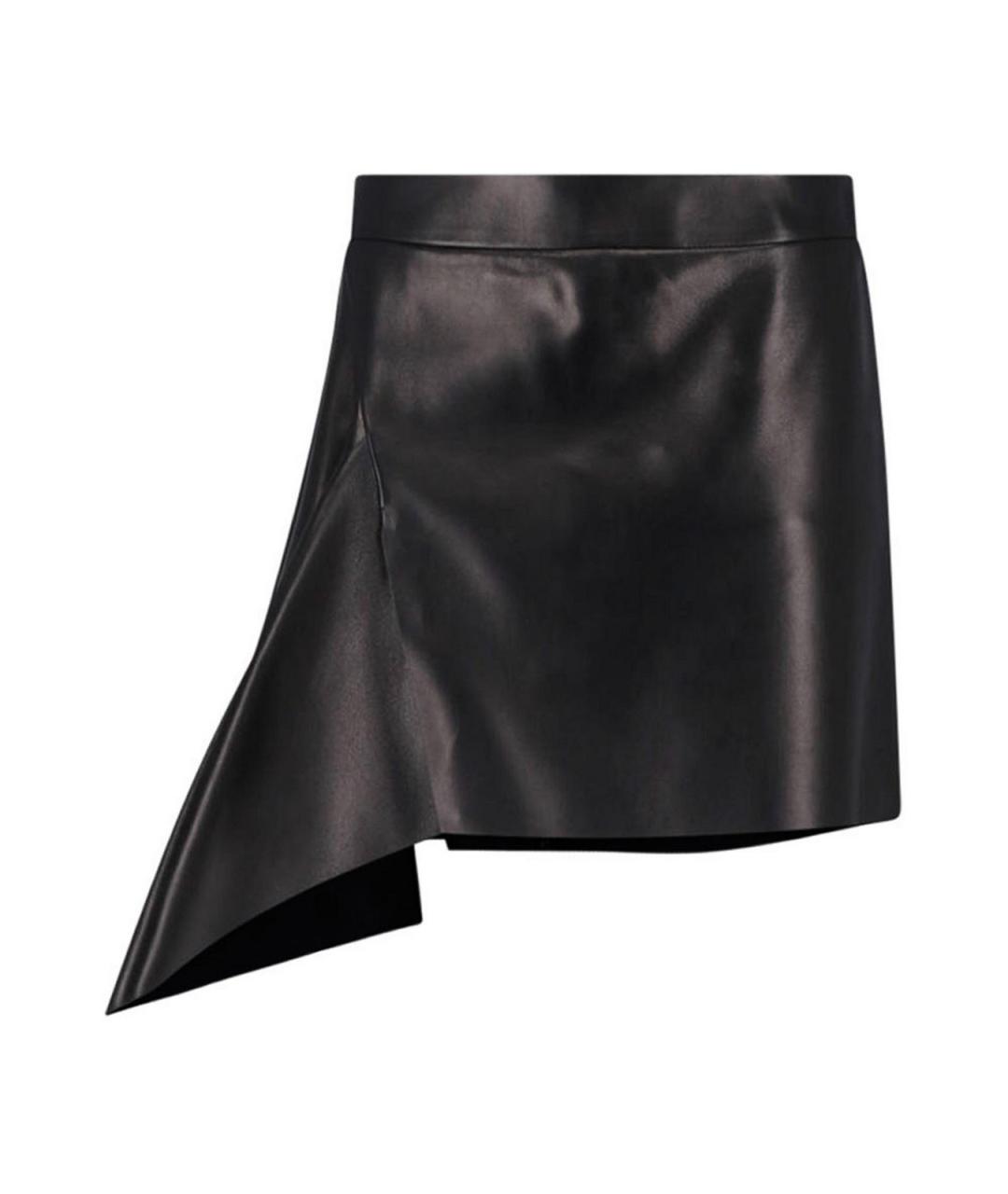 GIVENCHY Черная кожаная юбка мини, фото 1