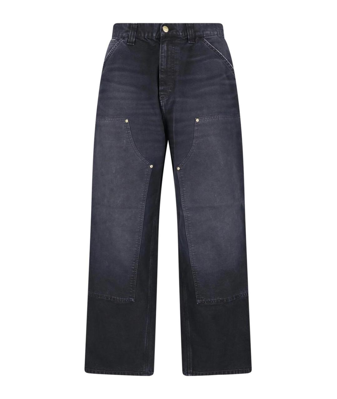 CARHARTT Черные хлопковые прямые джинсы, фото 1
