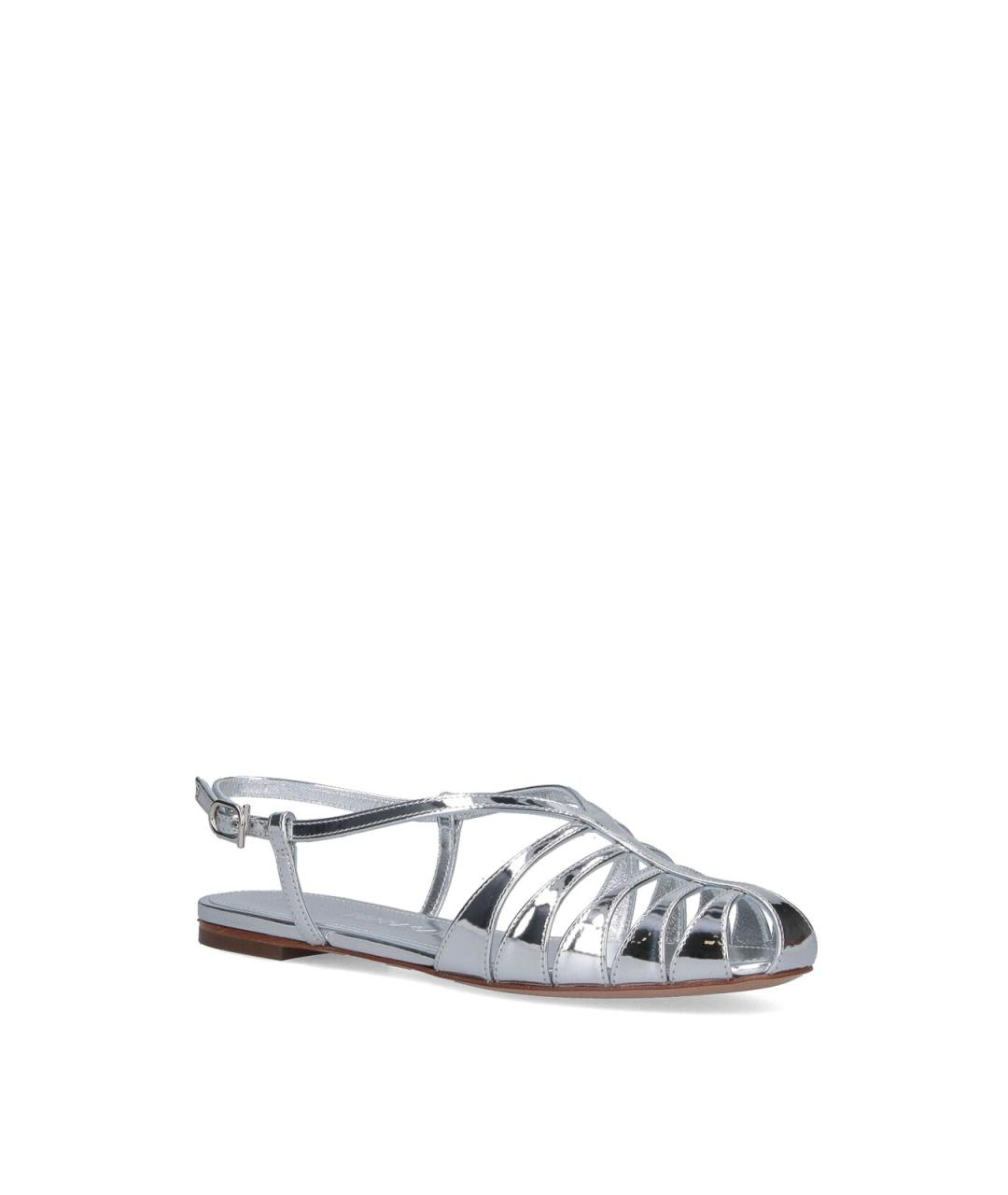 FERRAGAMO Серебряные кожаные сандалии, фото 2