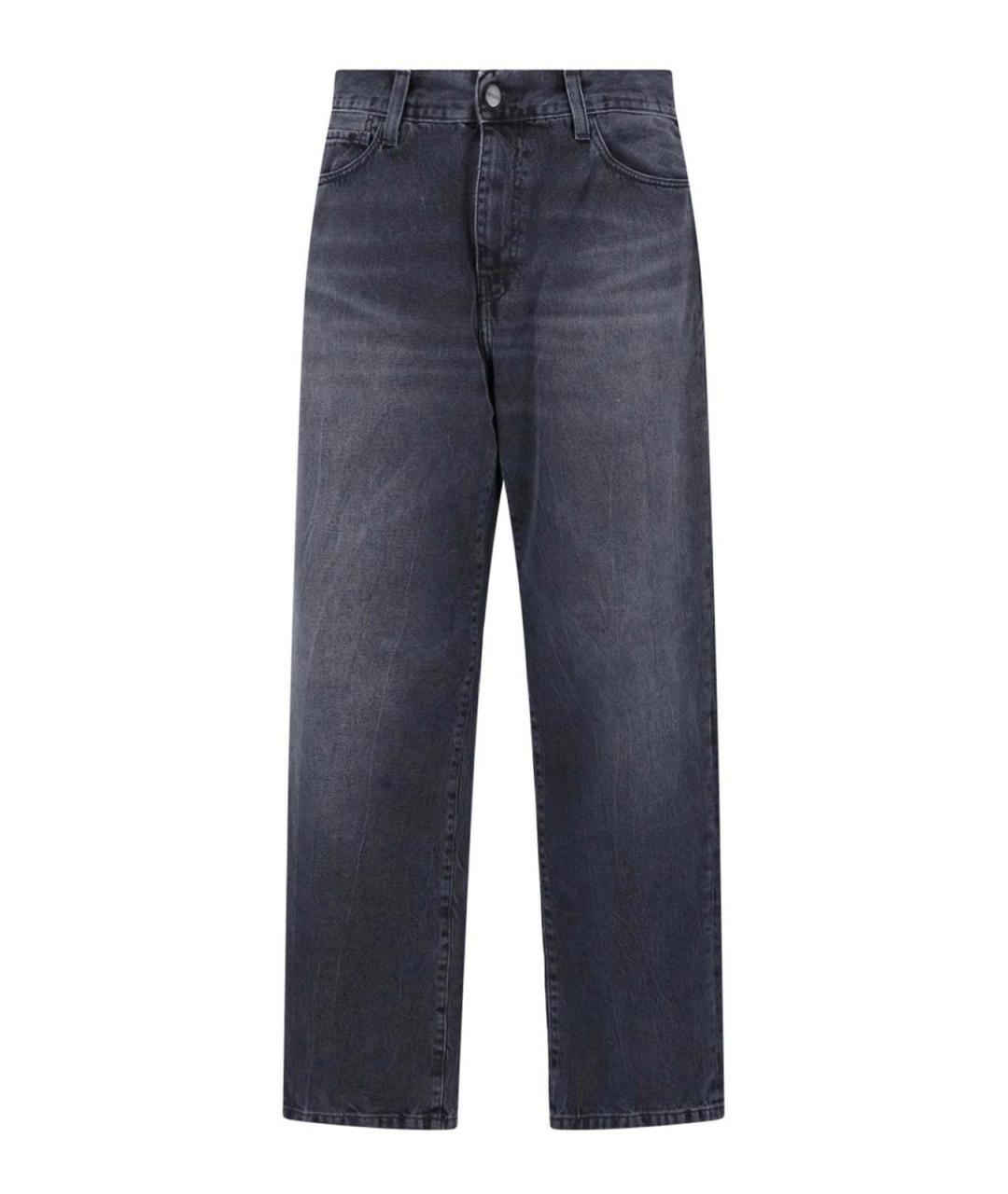 CARHARTT Черные хлопковые прямые джинсы, фото 1
