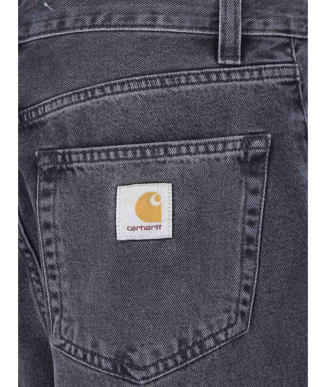 CARHARTT Черные хлопковые прямые джинсы, фото 5