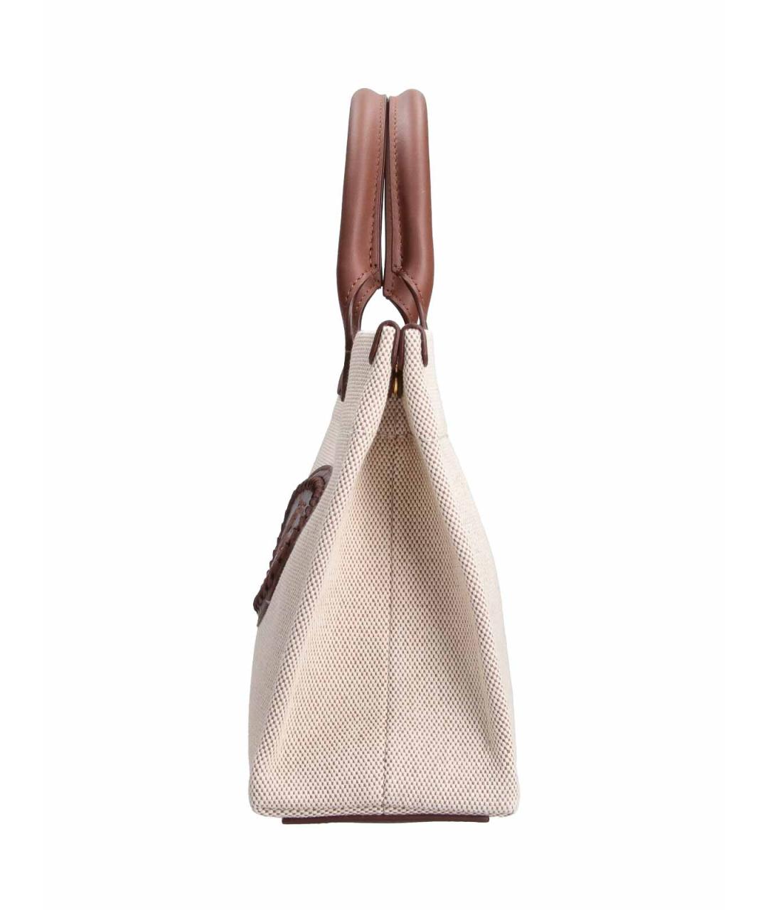 BURBERRY Бежевая сумка тоут из канвы, фото 5