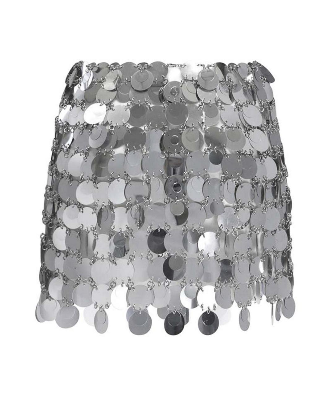 PACO RABANNE Серебряная юбка мини, фото 2