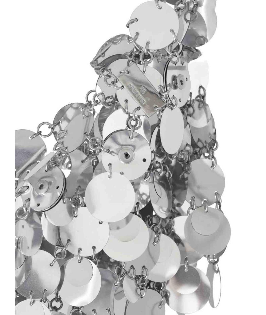 PACO RABANNE Серебряная юбка мини, фото 3