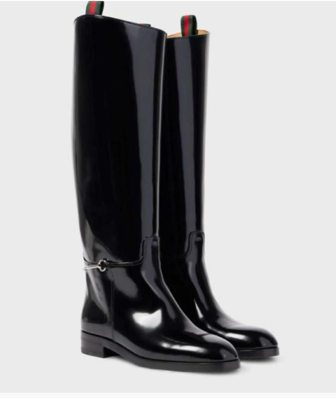 GUCCI Черные кожаные сапоги, фото 9