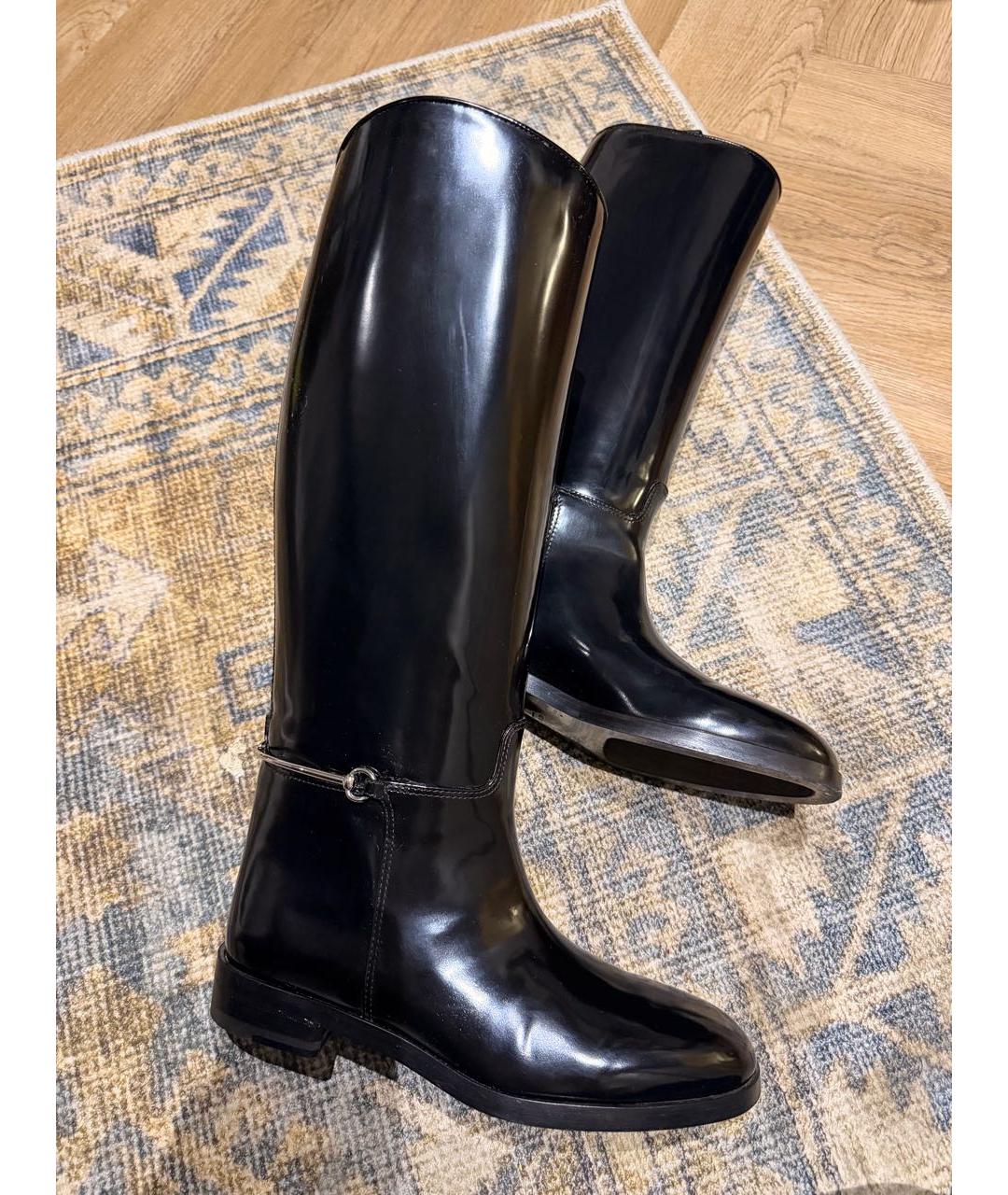 GUCCI Черные кожаные сапоги, фото 8