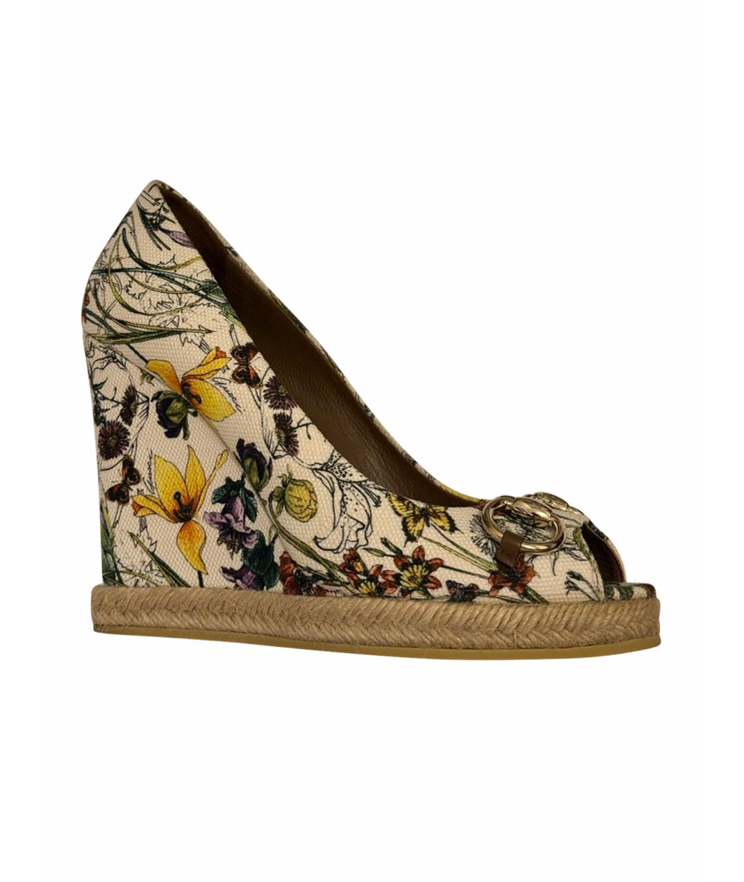 GUCCI Мульти текстильные босоножки, фото 6