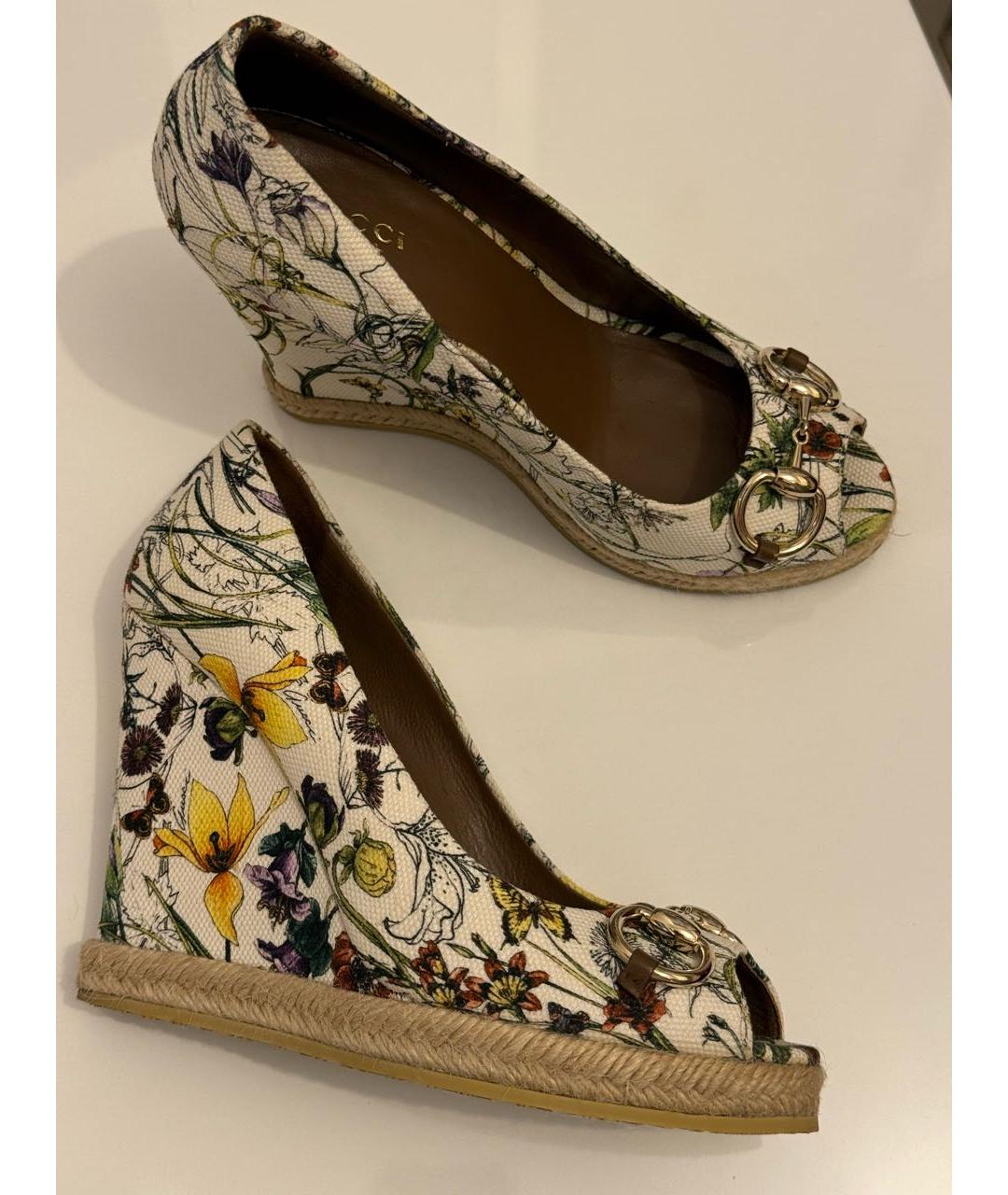 GUCCI Мульти текстильные босоножки, фото 5