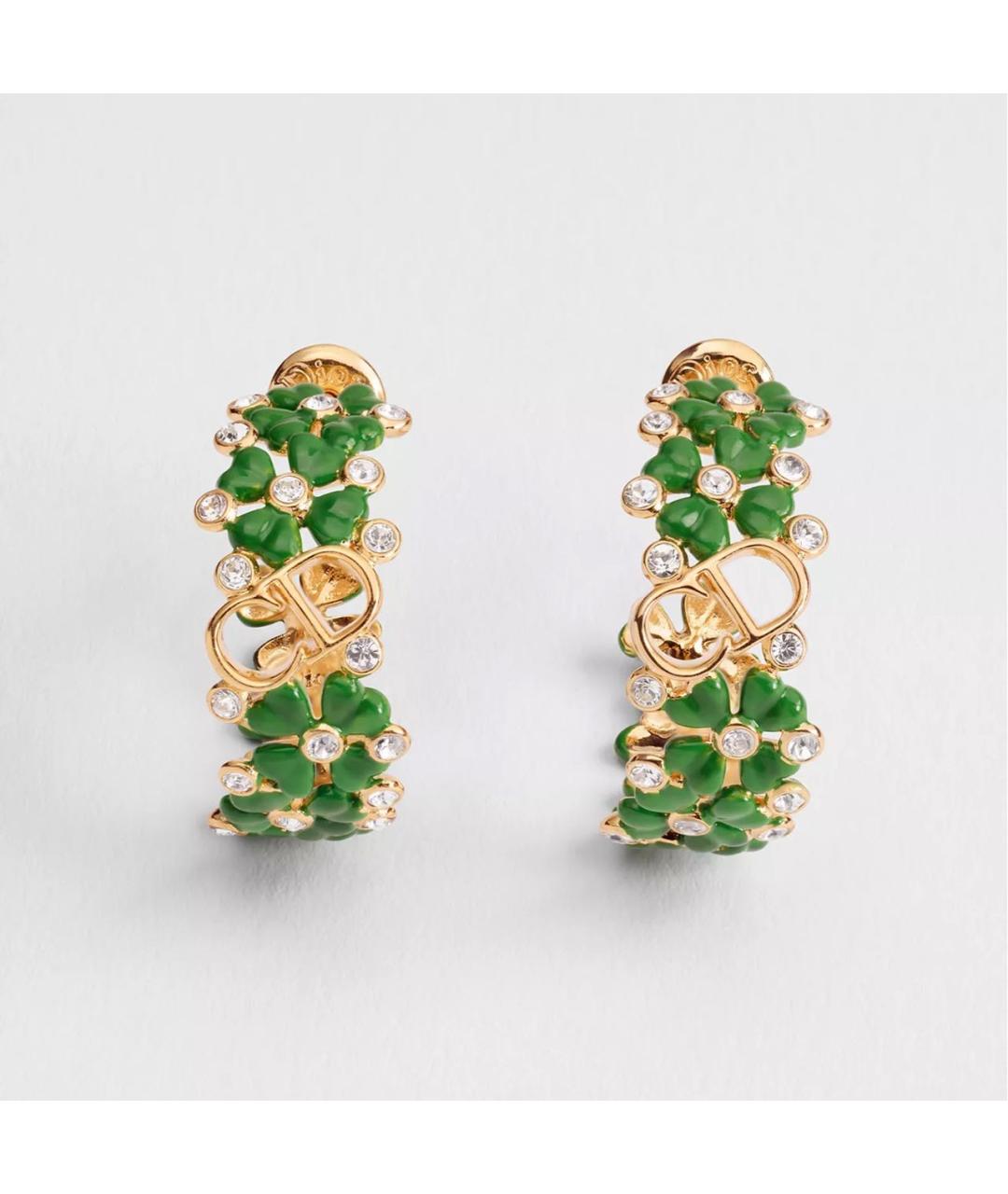 CHRISTIAN DIOR Зеленые металлические серьги, фото 3
