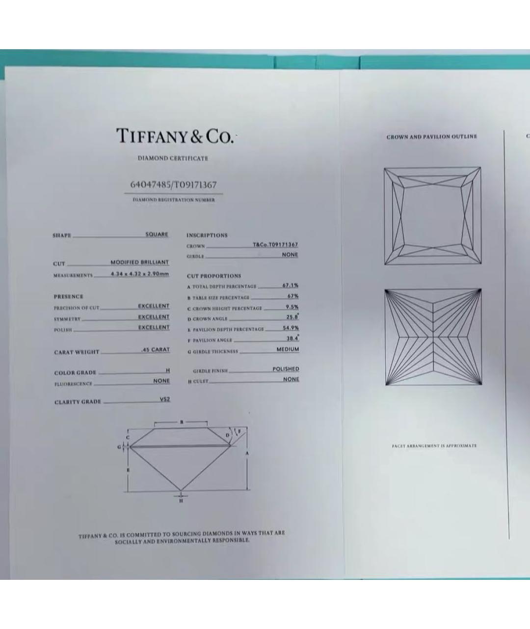 TIFFANY&CO Серебряное платиновое кольцо, фото 2