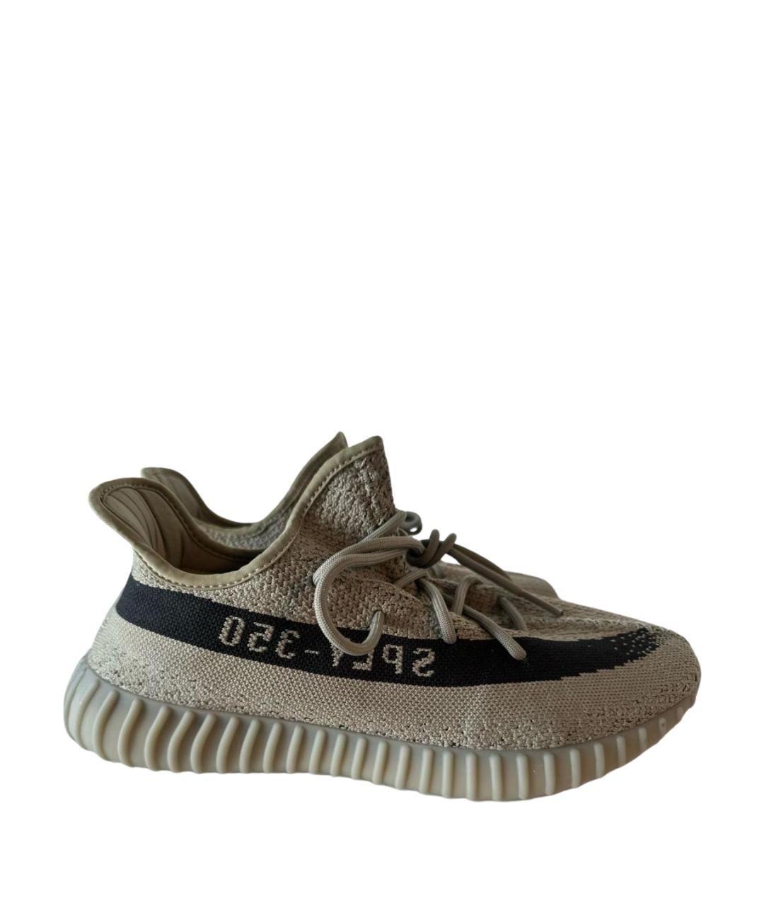 ADIDAS YEEZY Хаки текстильные низкие кроссовки / кеды, фото 1