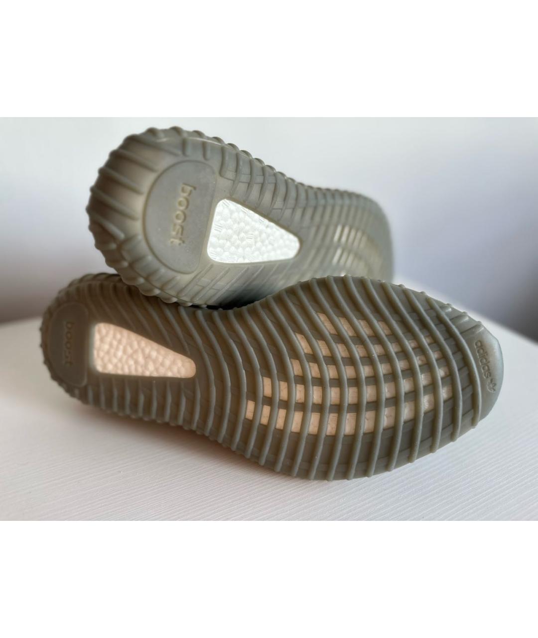 ADIDAS YEEZY Хаки текстильные низкие кроссовки / кеды, фото 3