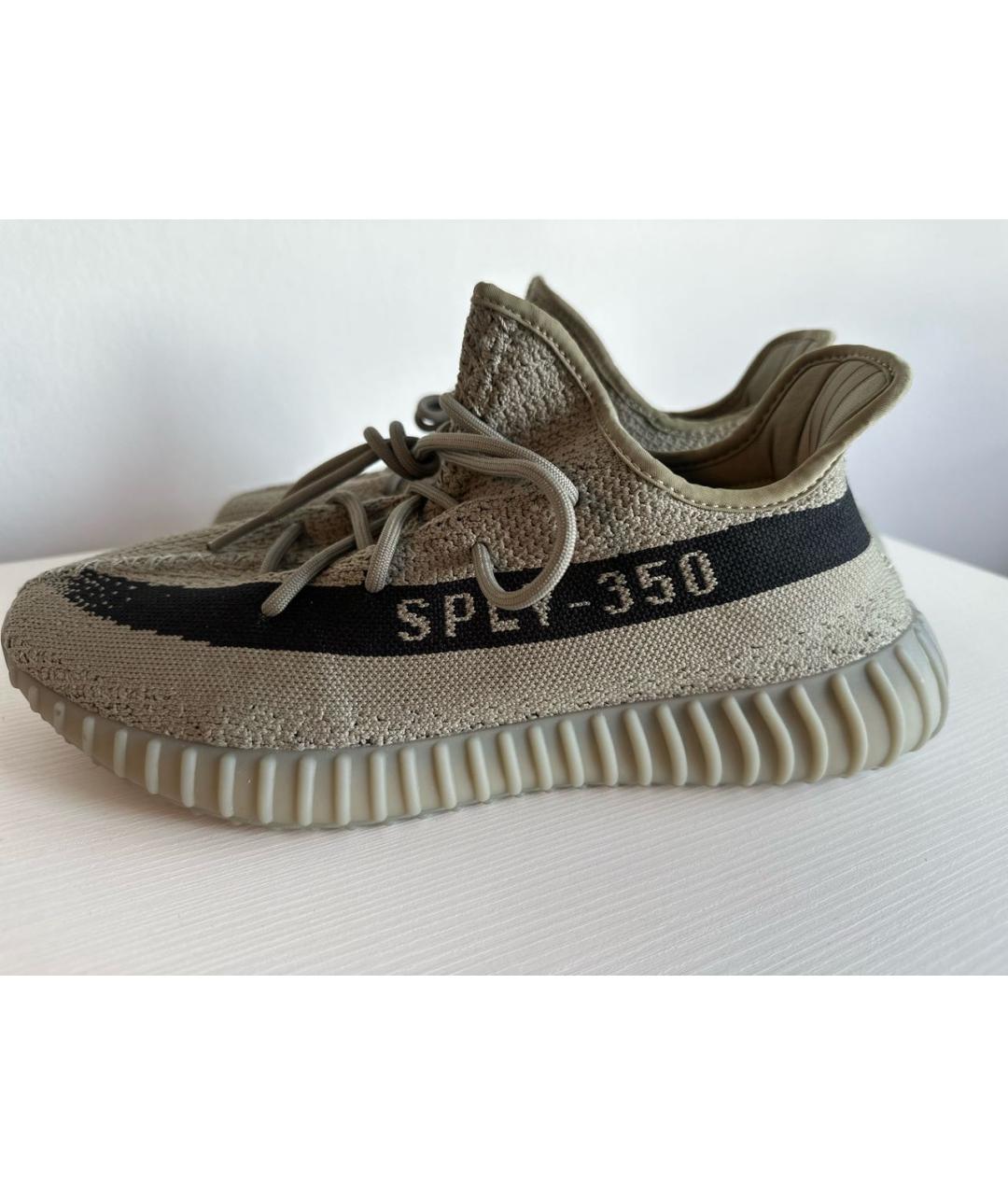 ADIDAS YEEZY Хаки текстильные низкие кроссовки / кеды, фото 8