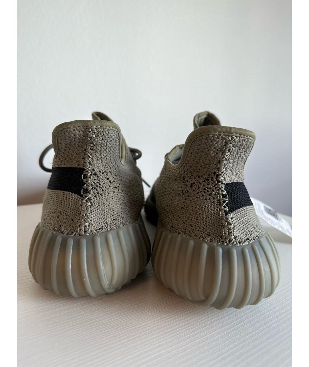 ADIDAS YEEZY Хаки текстильные низкие кроссовки / кеды, фото 4