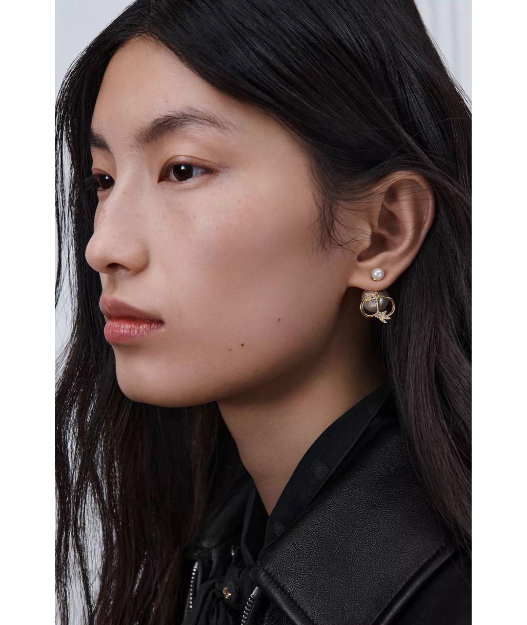 CHRISTIAN DIOR Золотые металлические серьги, фото 2
