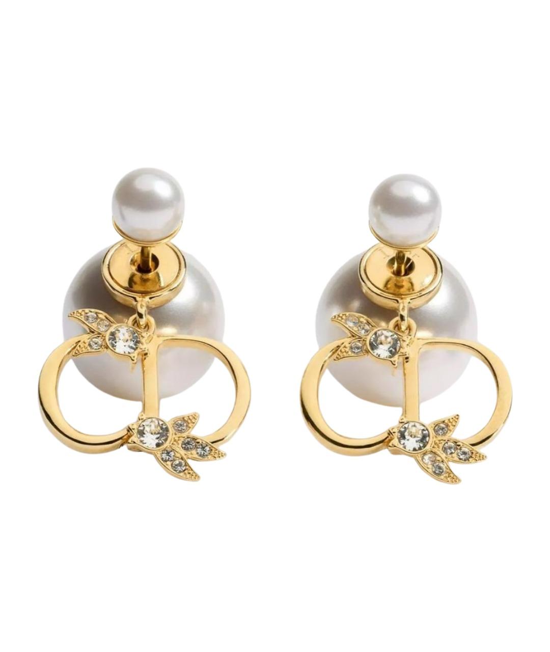 CHRISTIAN DIOR Золотые металлические серьги, фото 1