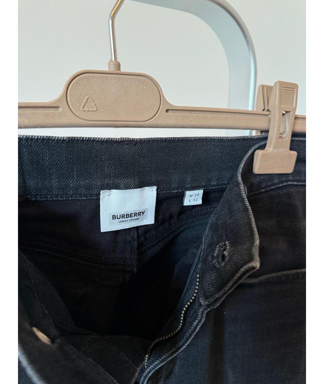 BURBERRY Черные хлопковые джинсы скинни, фото 3