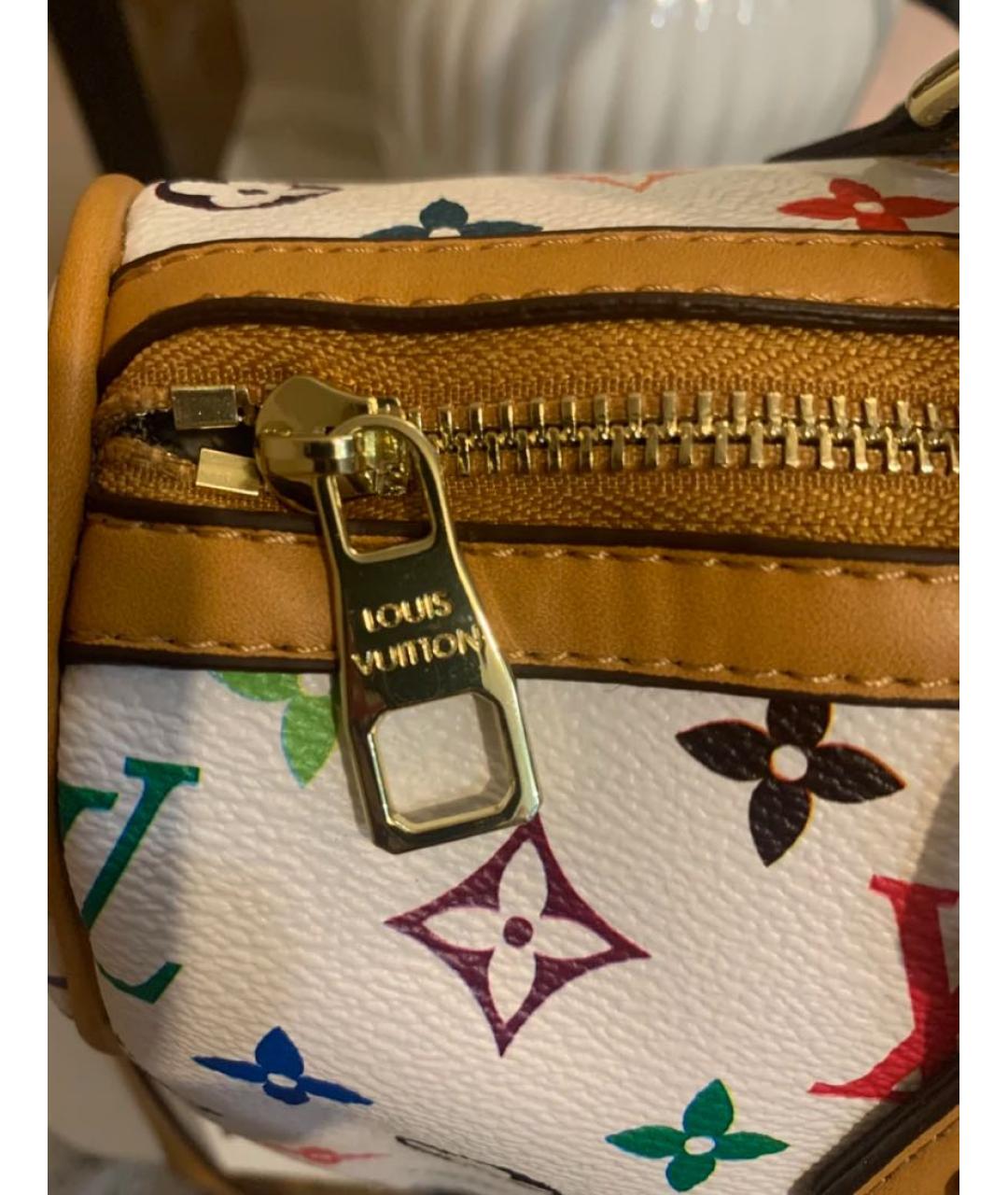 LOUIS VUITTON Белая дорожная/спортивная сумка из канвы, фото 5