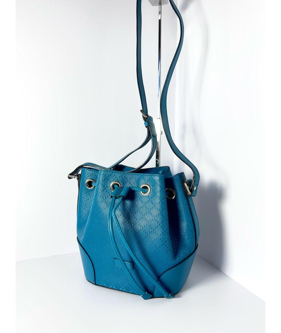 GUCCI Бирюзовая кожаная сумка через плечо, фото 2