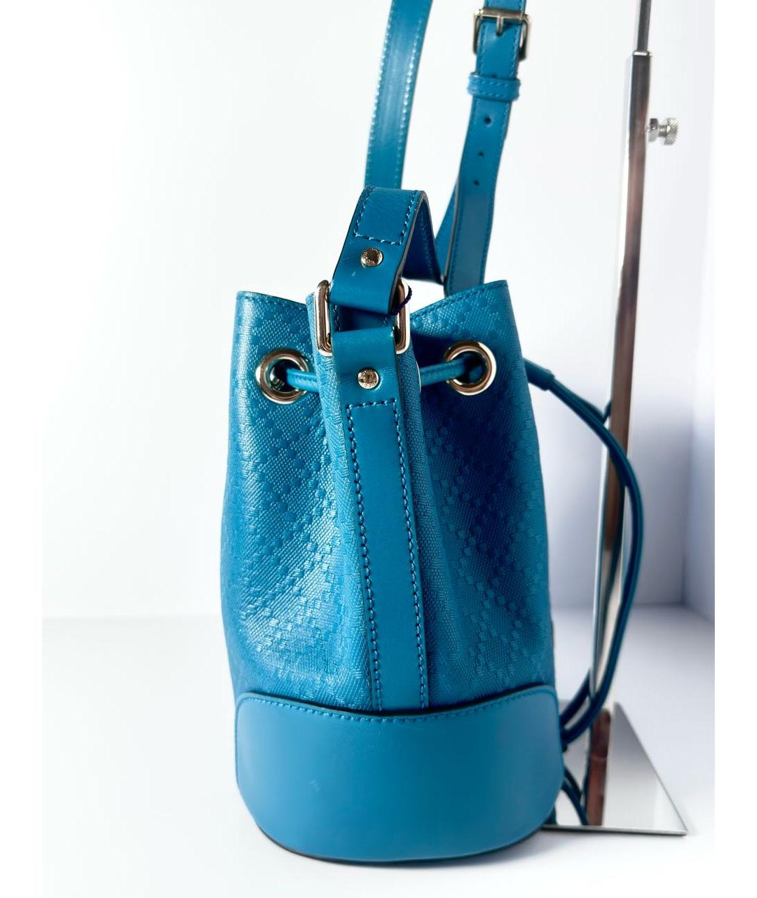 GUCCI Бирюзовая кожаная сумка через плечо, фото 7