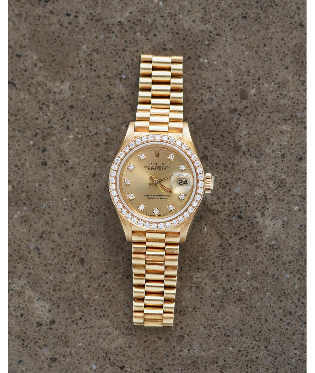 ROLEX Желтые часы из желтого золота, фото 7