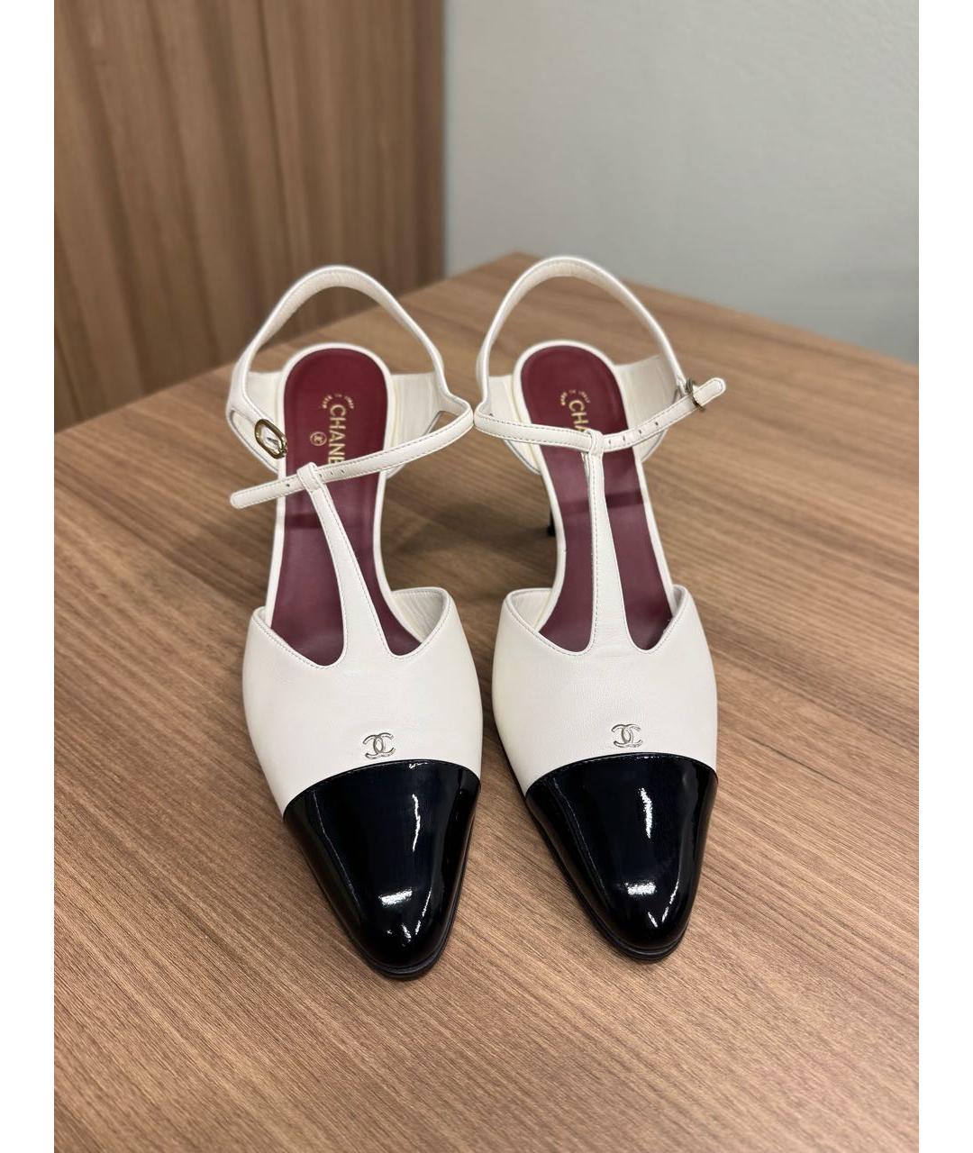 CHANEL Белые кожаные туфли, фото 2