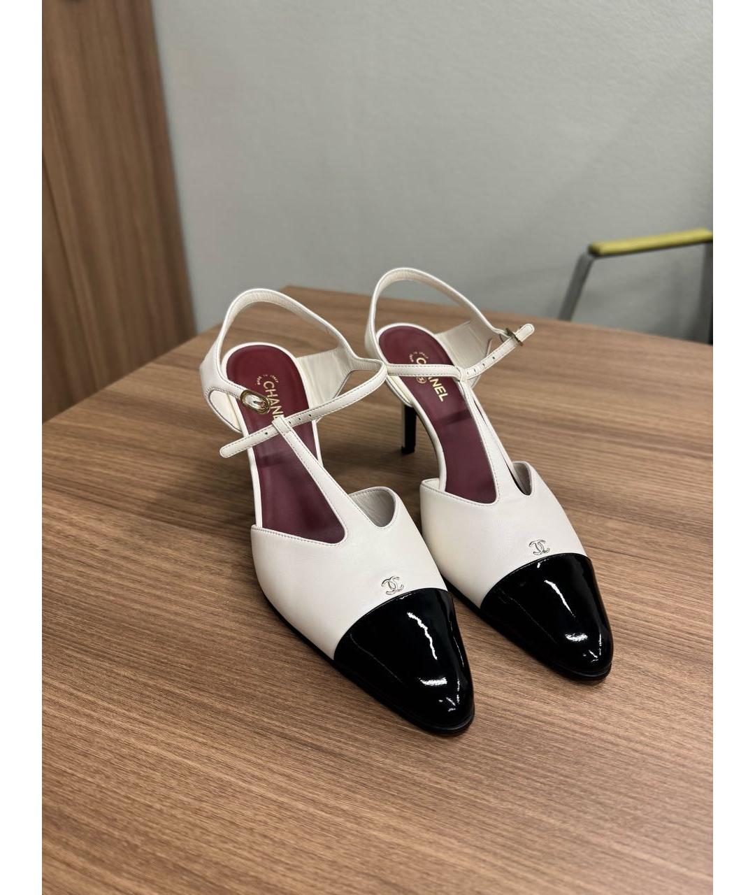 CHANEL Белые кожаные туфли, фото 6