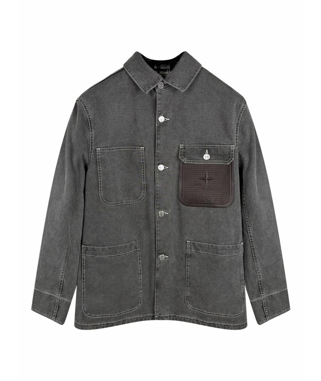 STONE ISLAND Антрацитовая хлопковая куртка, фото 1
