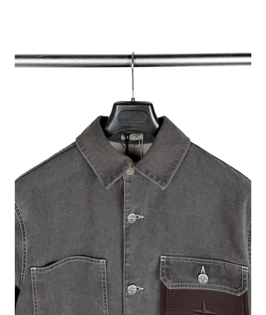 STONE ISLAND Антрацитовая хлопковая куртка, фото 2