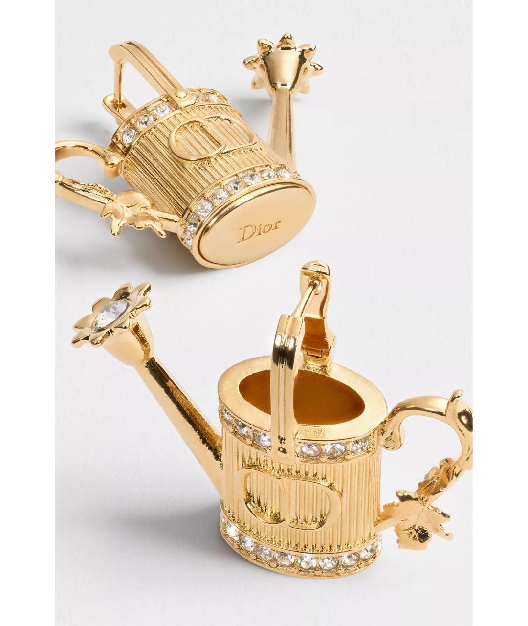 CHRISTIAN DIOR Золотые металлические серьги, фото 2
