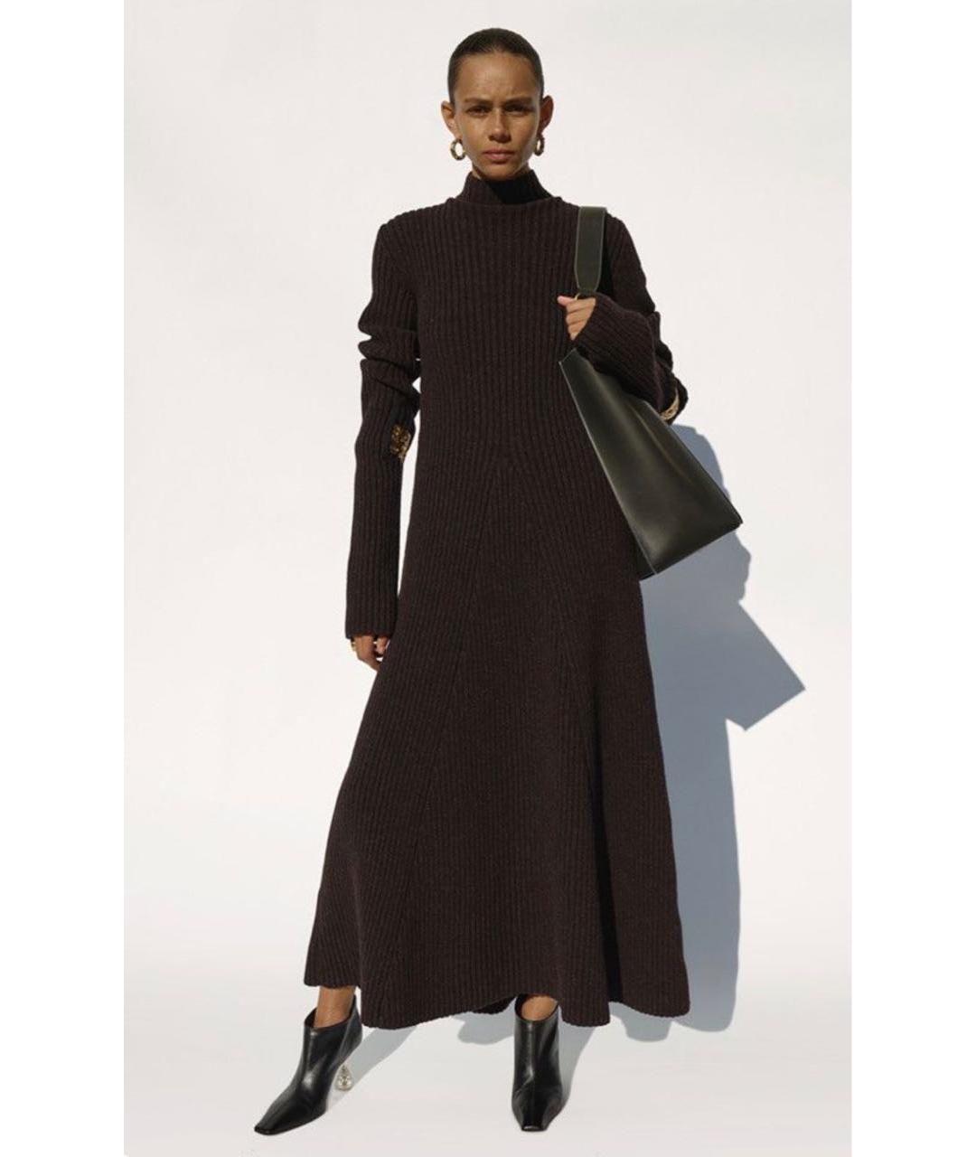 CELINE Коричневое шерстяное повседневное платье, фото 5