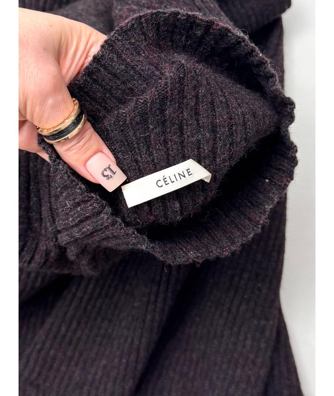 CELINE Коричневое шерстяное повседневное платье, фото 3