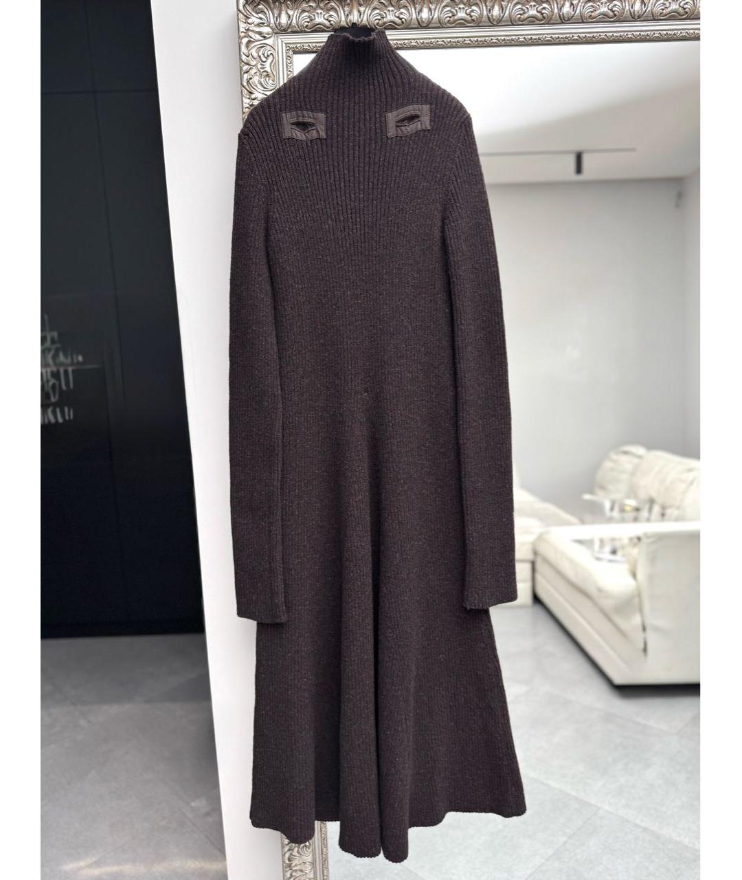 CELINE Коричневое шерстяное повседневное платье, фото 2