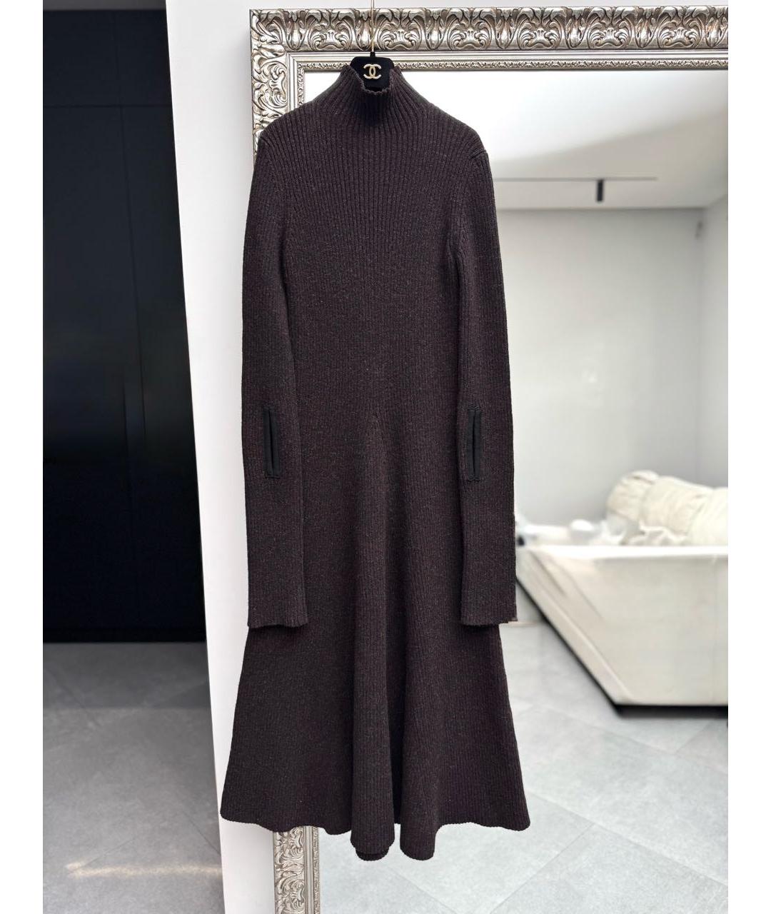 CELINE Коричневое шерстяное повседневное платье, фото 8