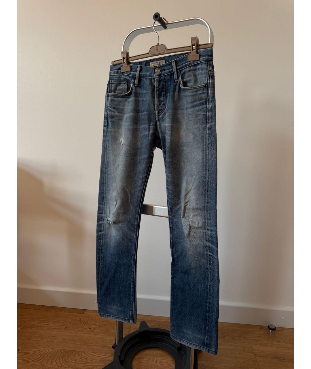 BURBERRY Синие хлопковые прямые джинсы, фото 6