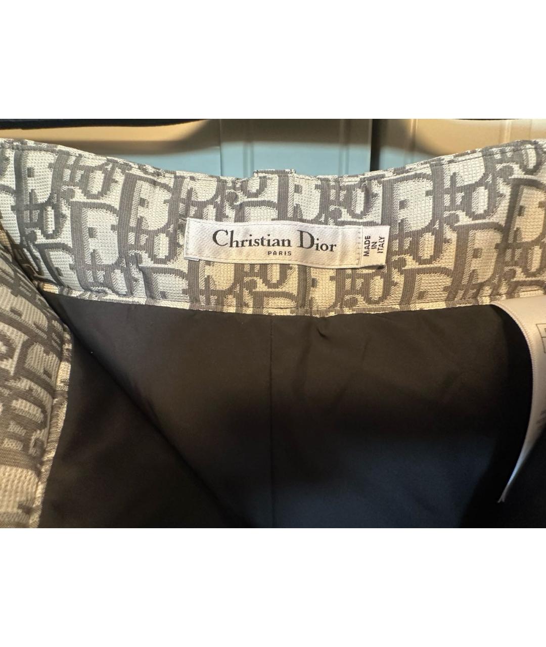 CHRISTIAN DIOR Мульти полиэстеровые прямые брюки, фото 3