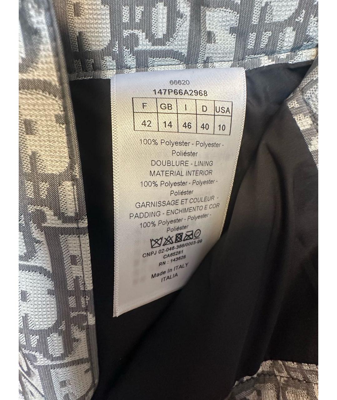 CHRISTIAN DIOR Мульти полиэстеровые прямые брюки, фото 4