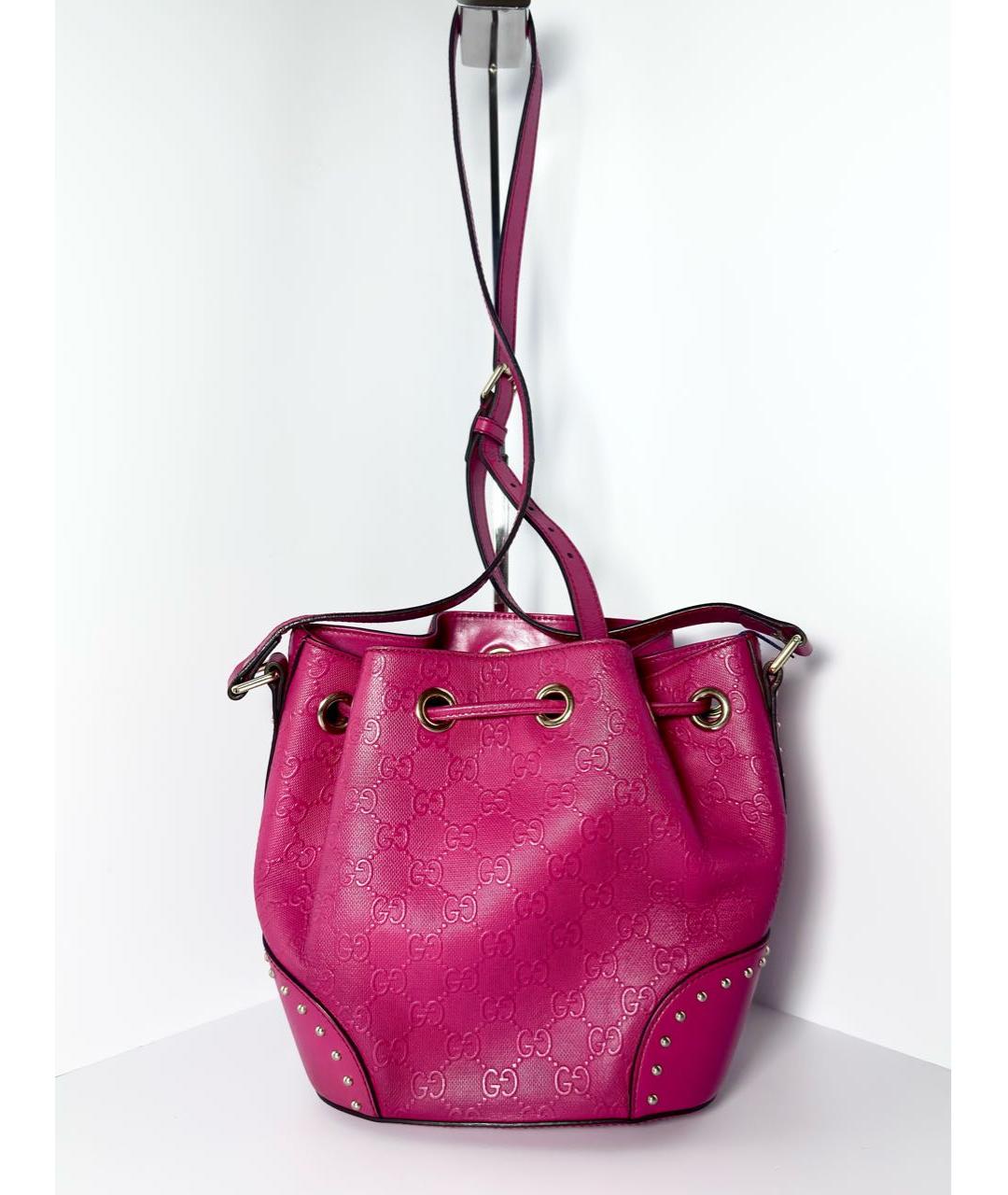 GUCCI Розовая кожаная сумка через плечо, фото 4