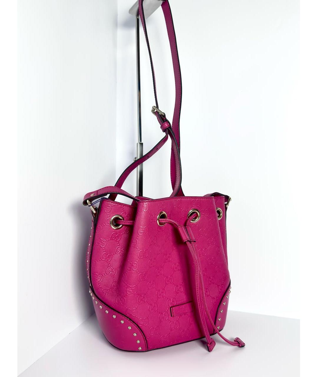 GUCCI Розовая кожаная сумка через плечо, фото 3