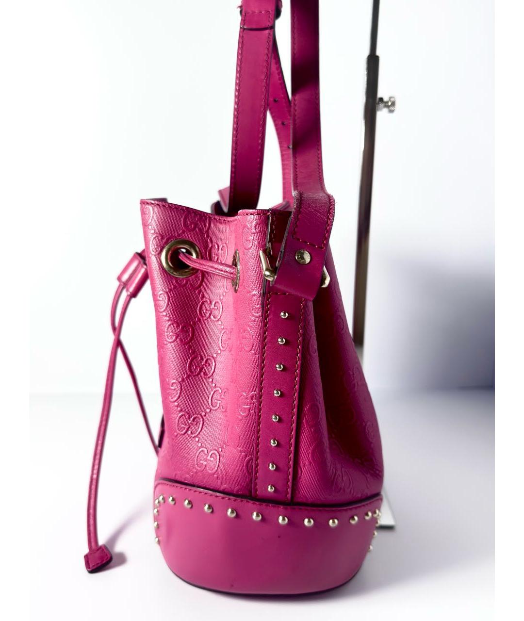 GUCCI Розовая кожаная сумка через плечо, фото 8