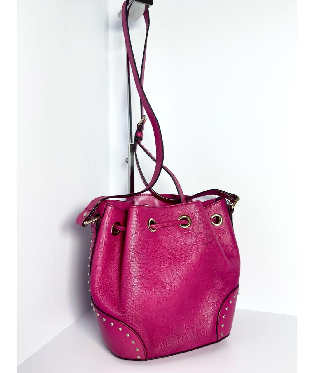 GUCCI Розовая кожаная сумка через плечо, фото 6