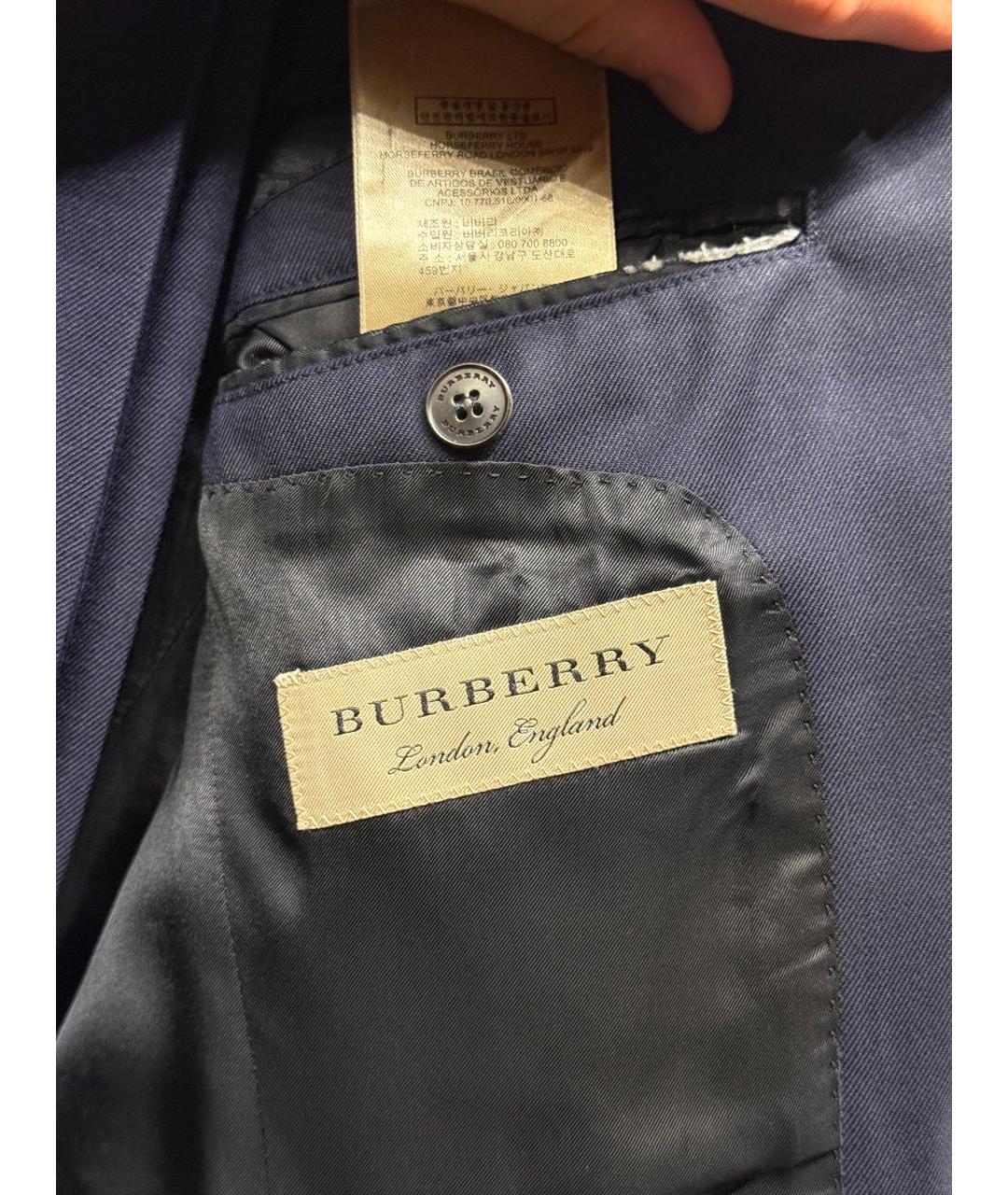 BURBERRY Темно-синий классический костюм, фото 6