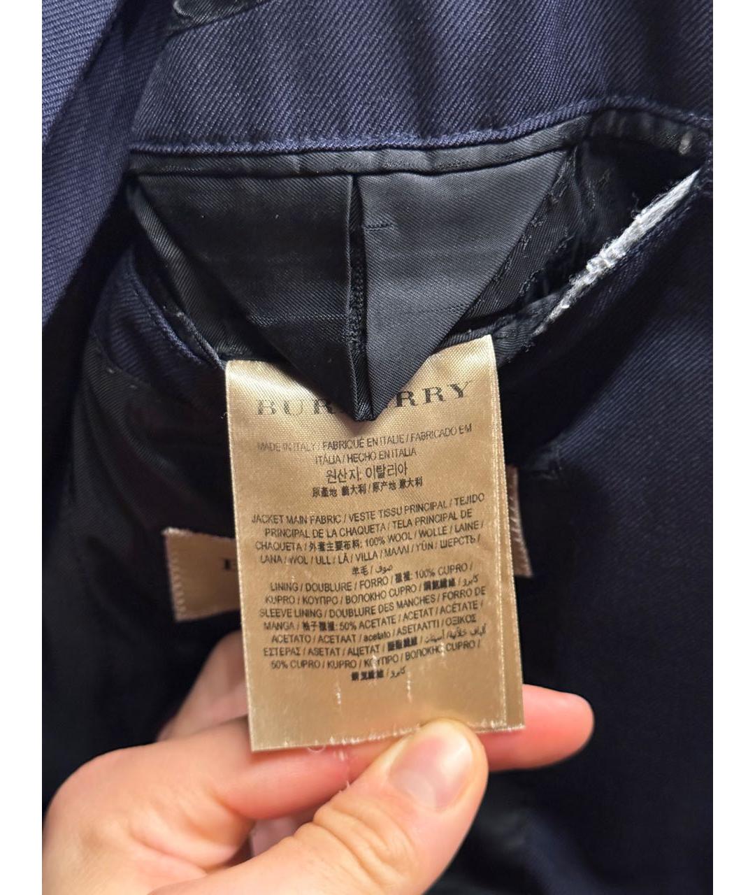 BURBERRY Темно-синий классический костюм, фото 7