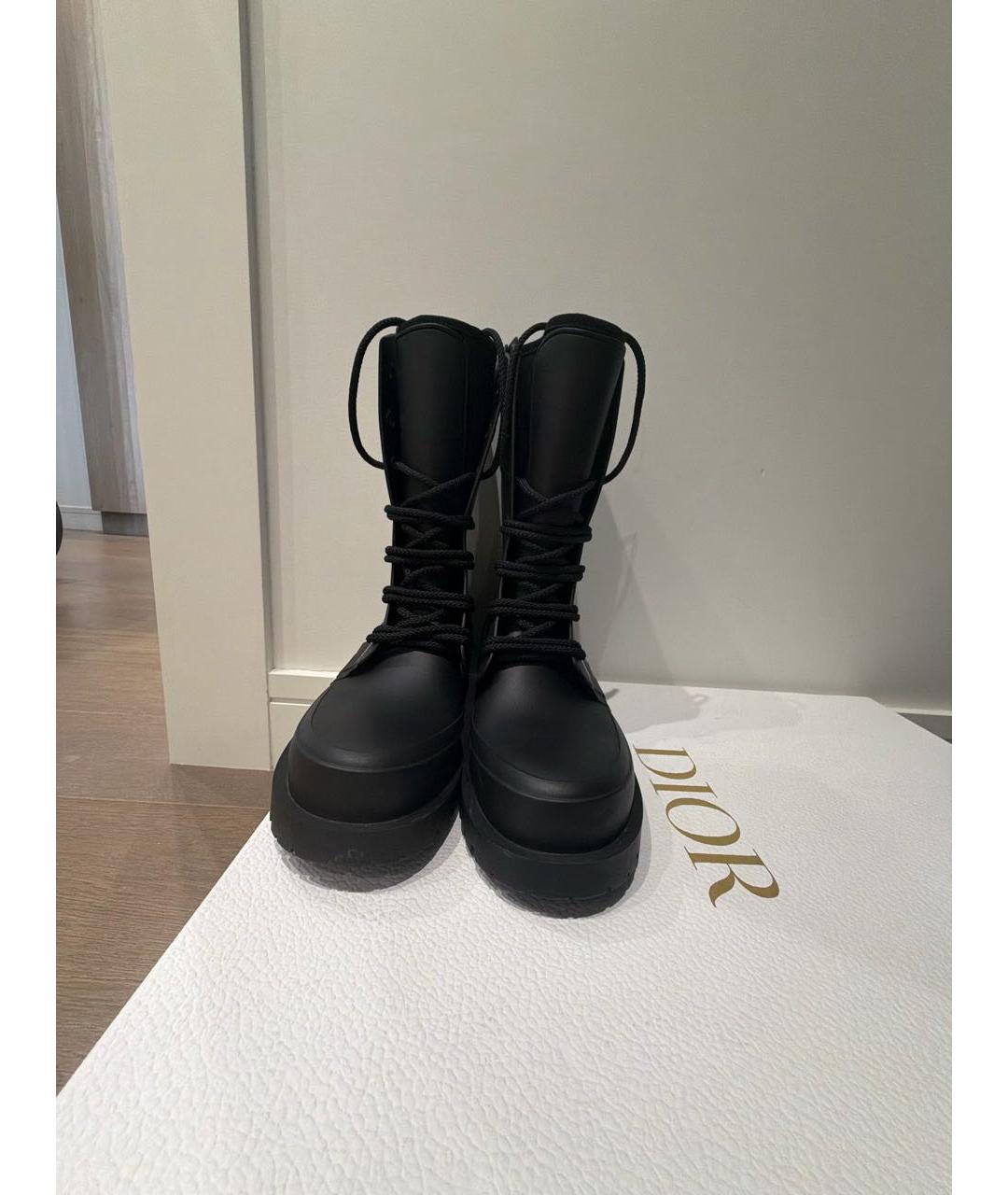 CHRISTIAN DIOR Черные резиновые сапоги, фото 2