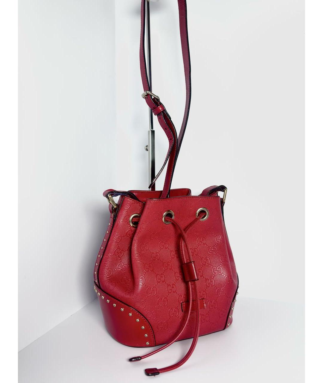 GUCCI Бордовая кожаная сумка через плечо, фото 3